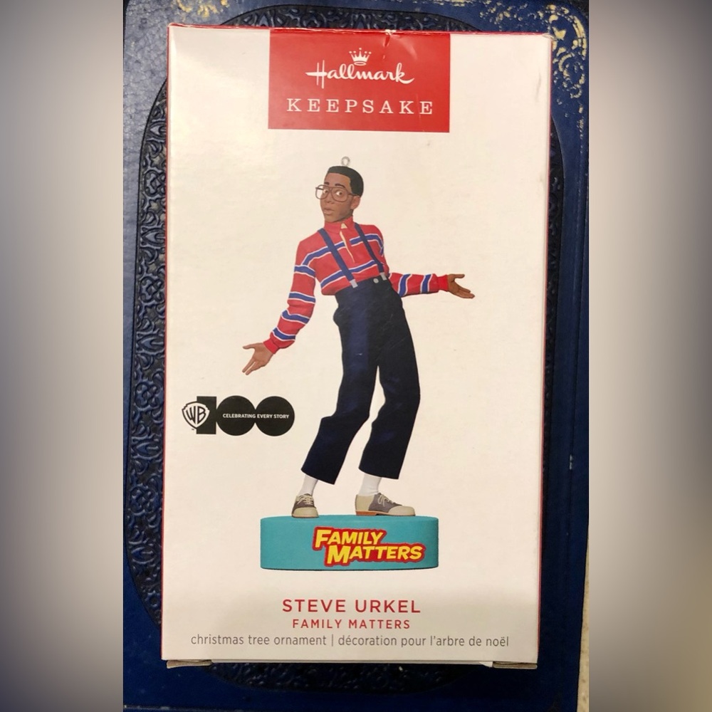 Hallmark Keepsake 2023 Family Matters Steve Urkel Figurine Talking Ornament